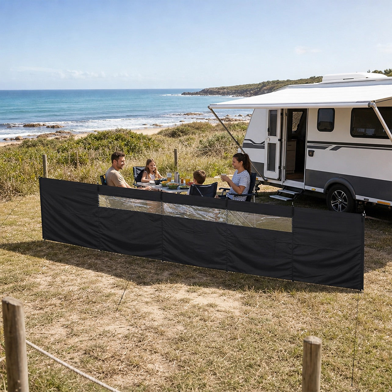 Camping Windbreak – 7.25m Beach & Camp Privacy Shelter with Windows